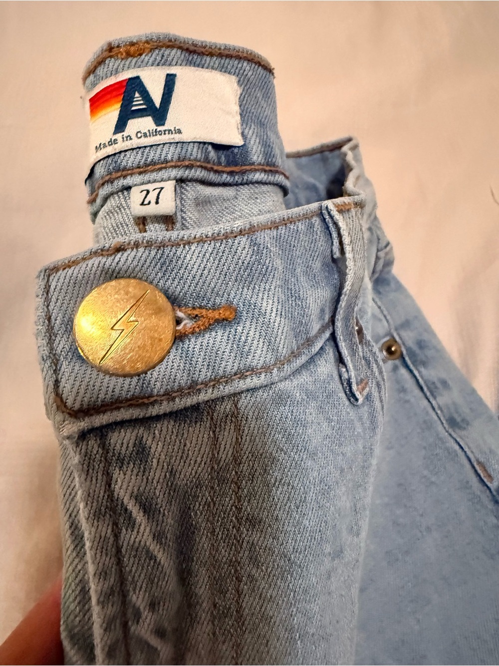 Aviator Nation Light Blue Straight Leg Jeans - Picture 5 of 7